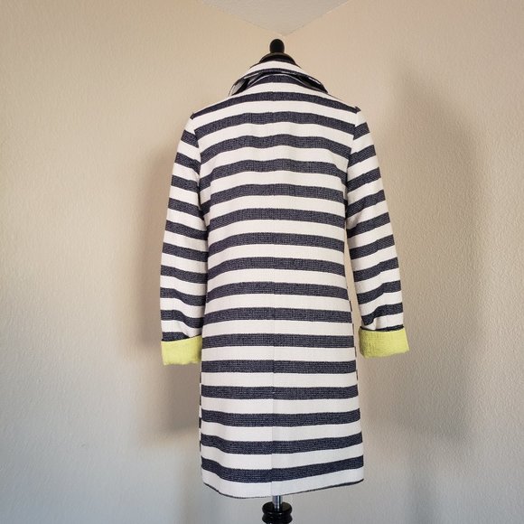 Spring Coat Long Trench Jacket Striped Cuffed - Picture 7 of 12